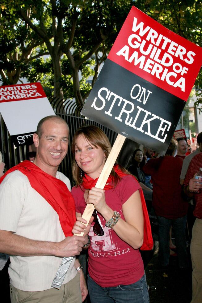 Mark Gordon  Mary Lynn Rajskub Screen Actor's Guild Support the Writer's Guild of America Strike Outside NBCUniversal Studios Lot Lankershim Blvd Los Angeles, CA November 13, 2007 photo