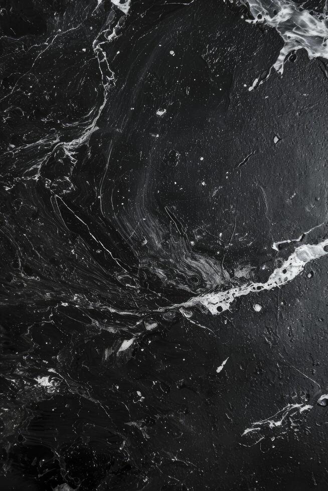 AI generated black chalkboard background with marbled texture photo