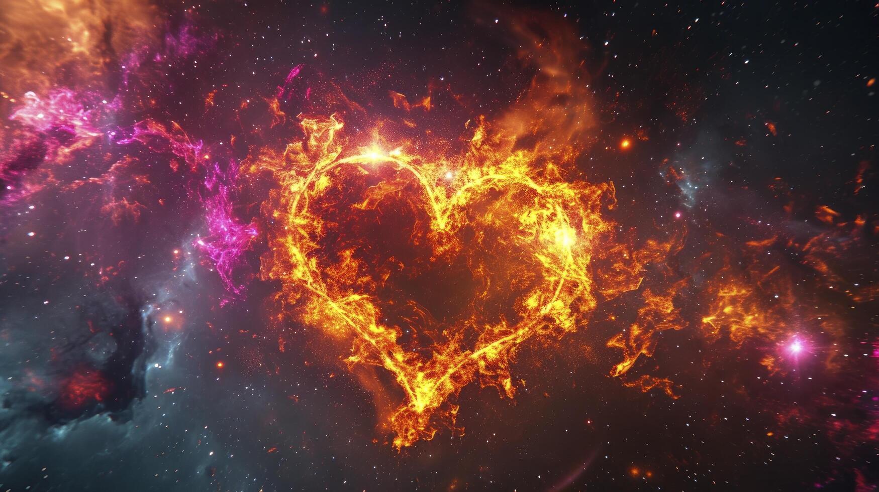 AI generated A galaxy that a heart shape love. photo