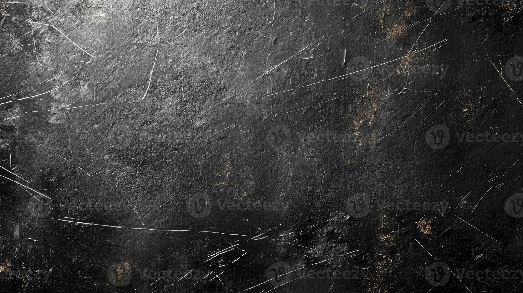 AI generated black scratched metal texture photo