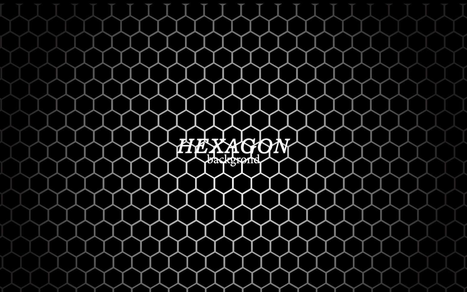 Black and white hexagonal technology vector abstract background. white bright energy flashes under hexagon in modern technology futuristic background illustration.