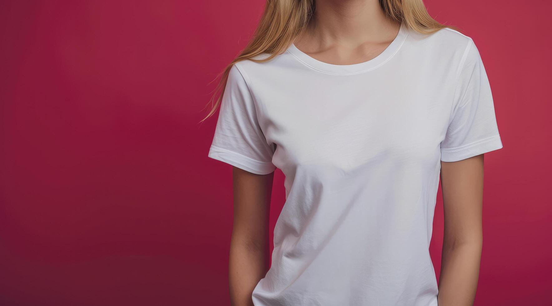 AI generated Women in T shirt, T shirt mockup photo