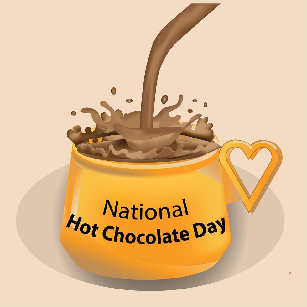 cartel del día nacional del chocolate caliente vector