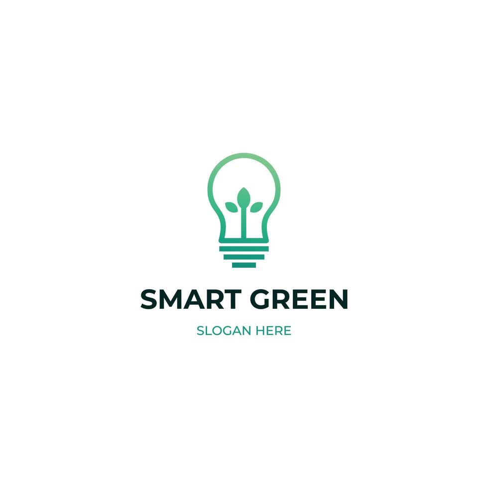 Plant inside Lightbulb logo design modern concept vector