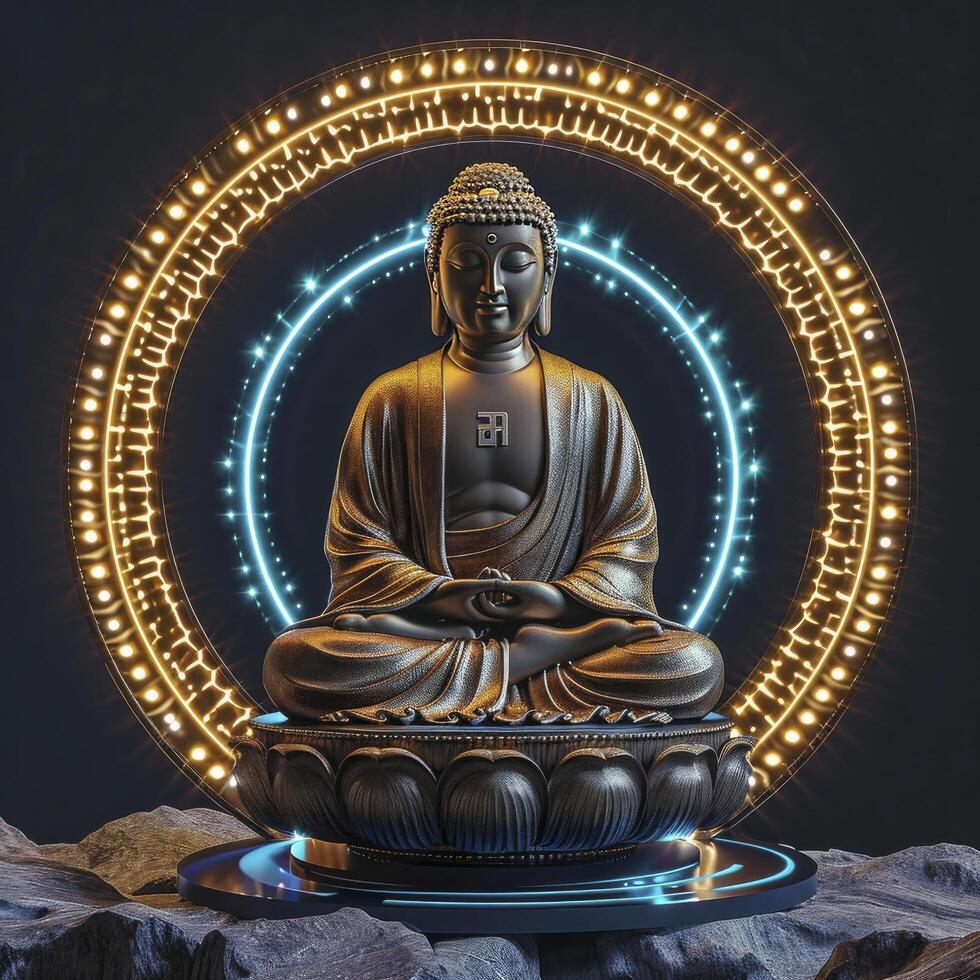 AI generated buddha and silence photo