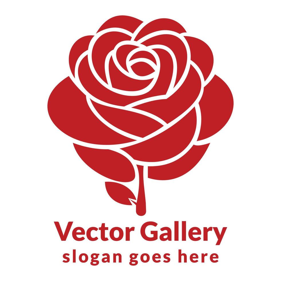 logotipo de rosa roja vector