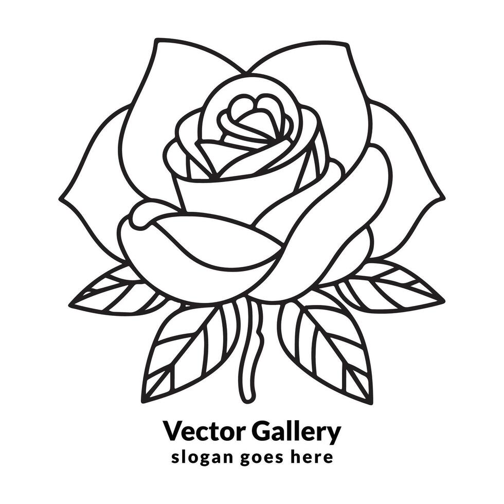 black rose design vector