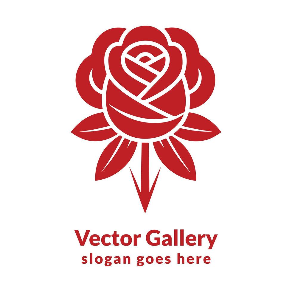 Red rose tattoo vector