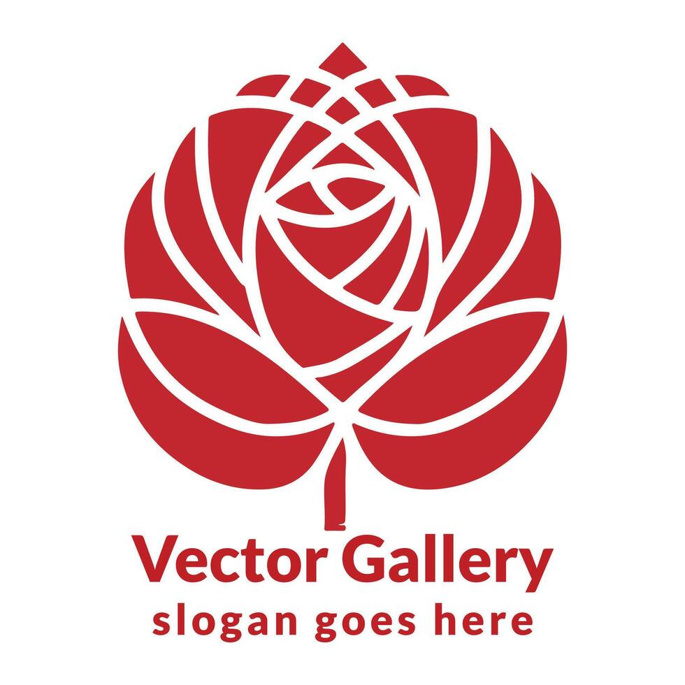 rojo Rosa logo diseño vector