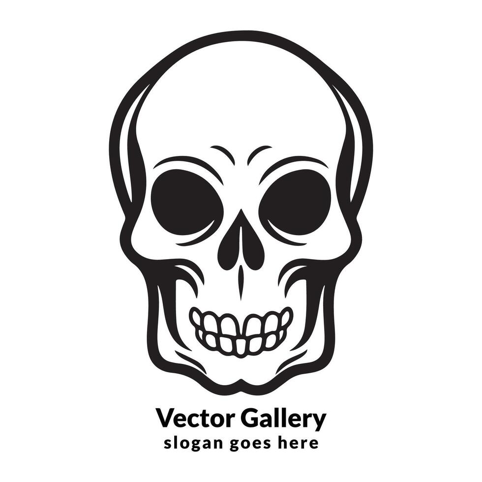 Vector skull heads black and white
