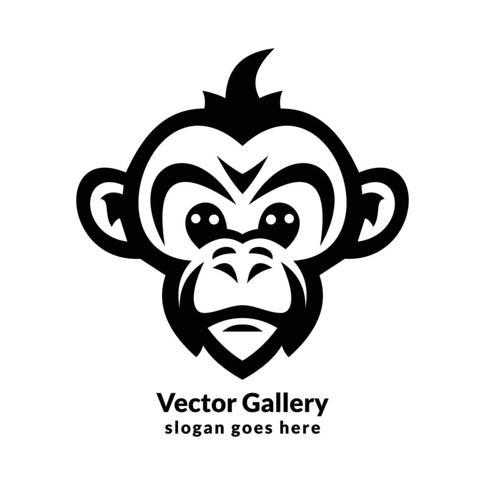 monkey face logo template vector