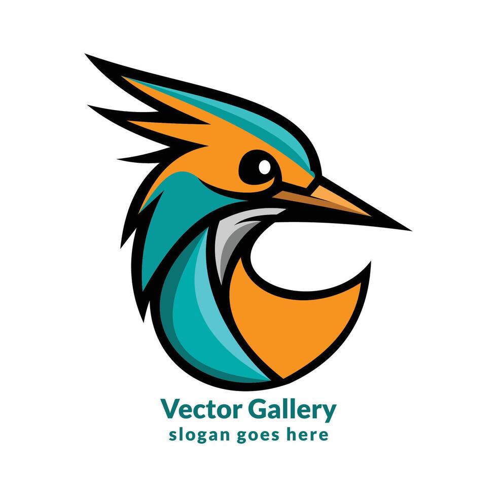 diseño de logotipo de martín pescador vector