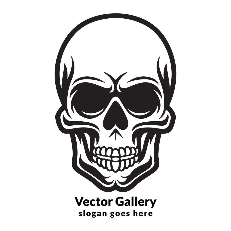 Vector skull heads black and white