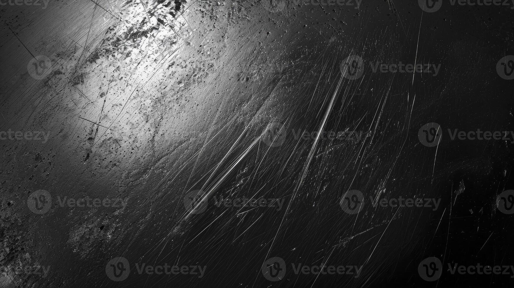 AI generated black scratched metal texture photo