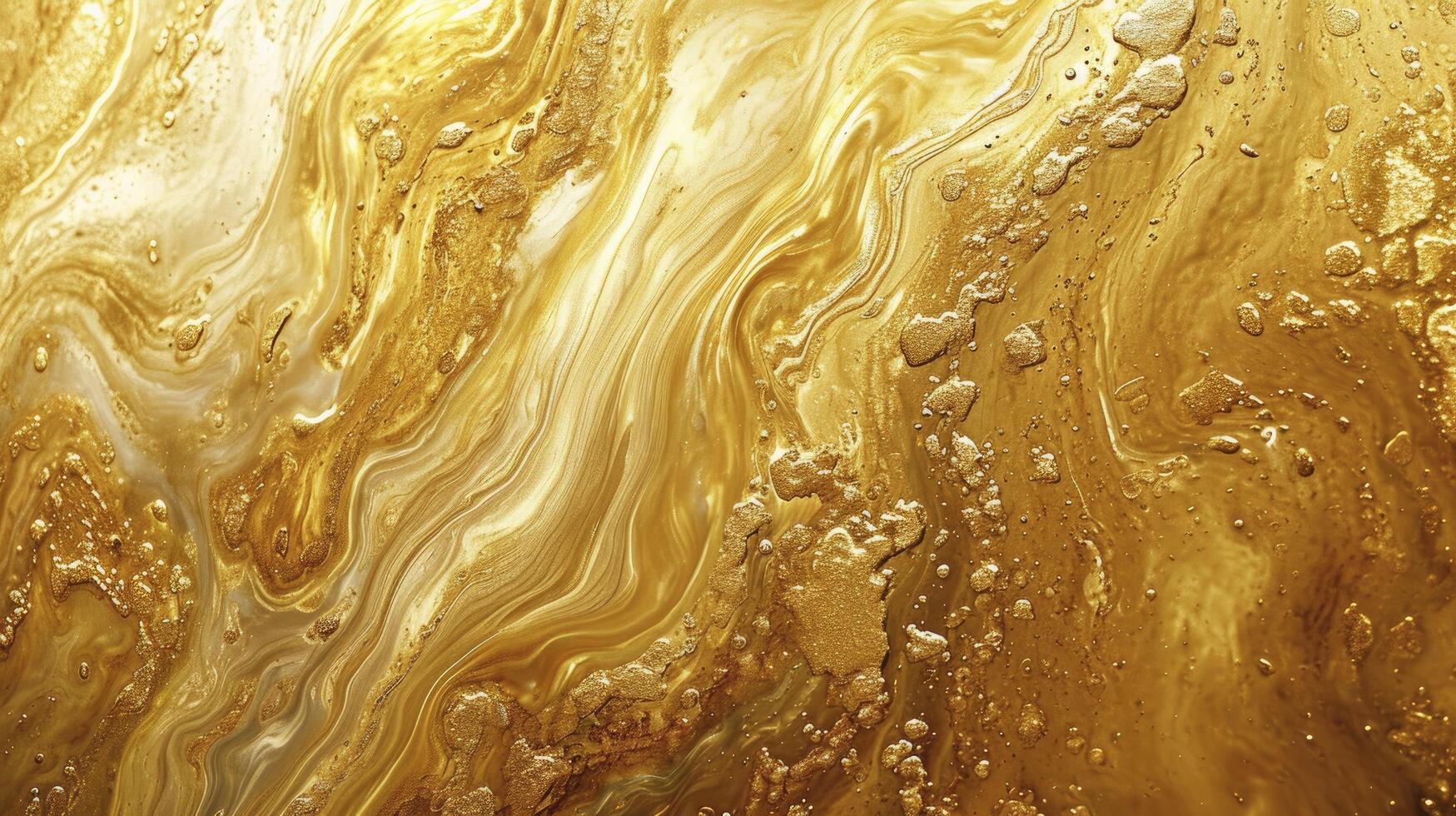 AI generated Gold fluid art marbling paint textured background photo