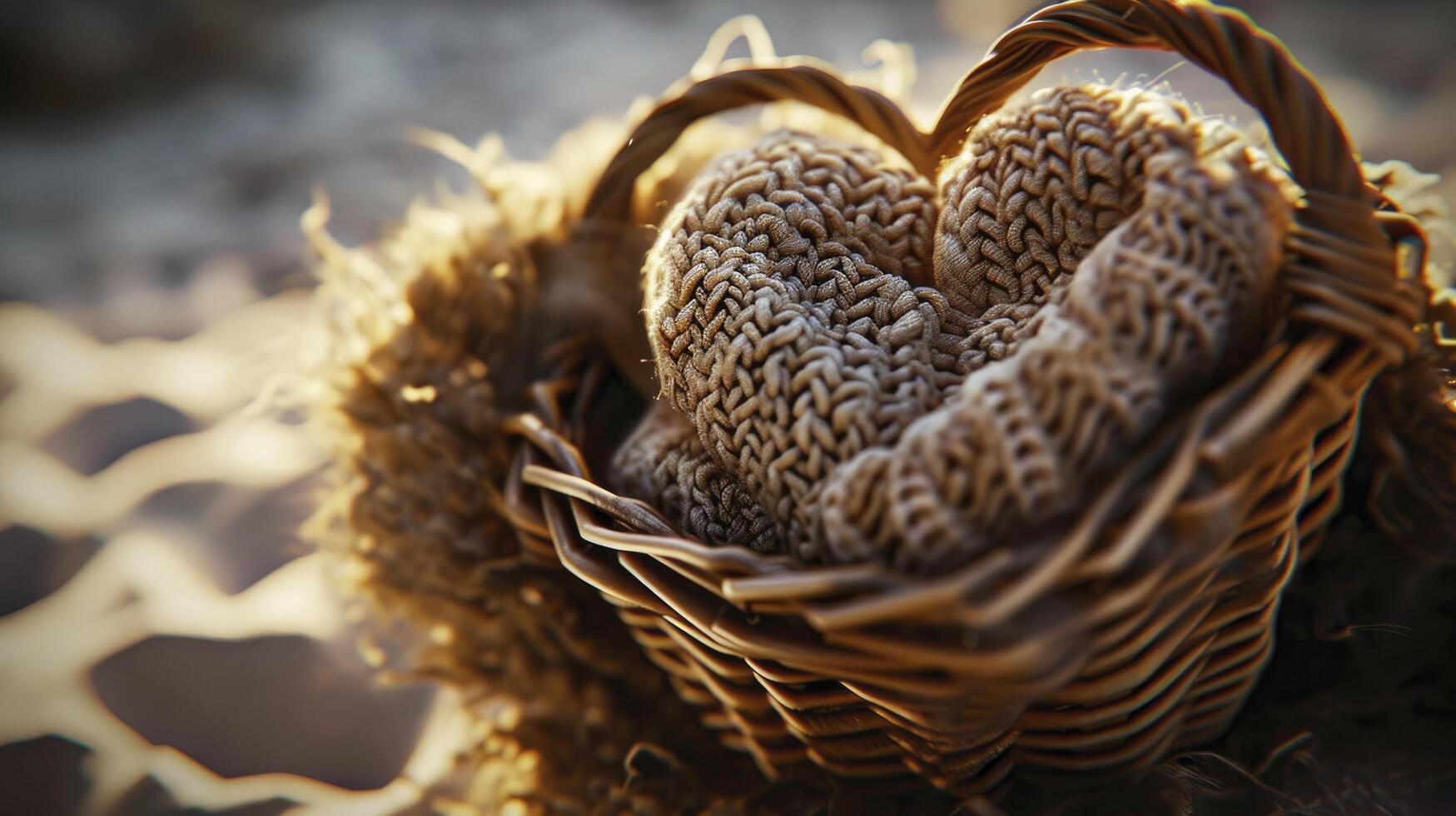 AI generated heart shaped baby basket photo