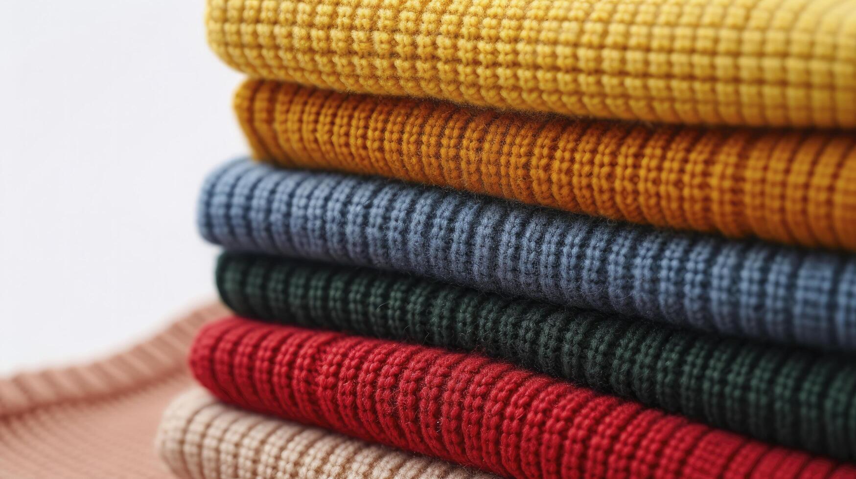 AI generated sweater basic style multi color pile up collar sweater photo