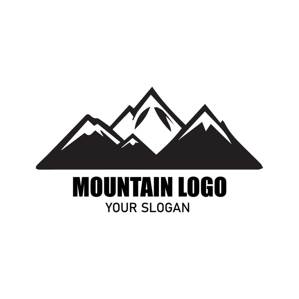 Mountain logo template design minimalist vector