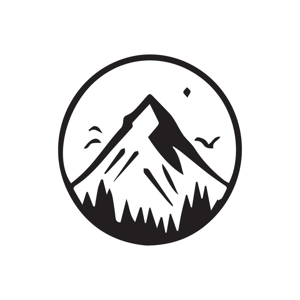 Mountain logo template design minimalist vector