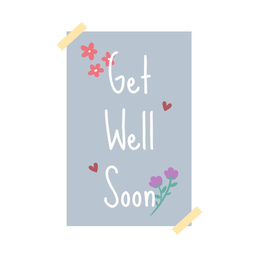 Get well soon vector poster