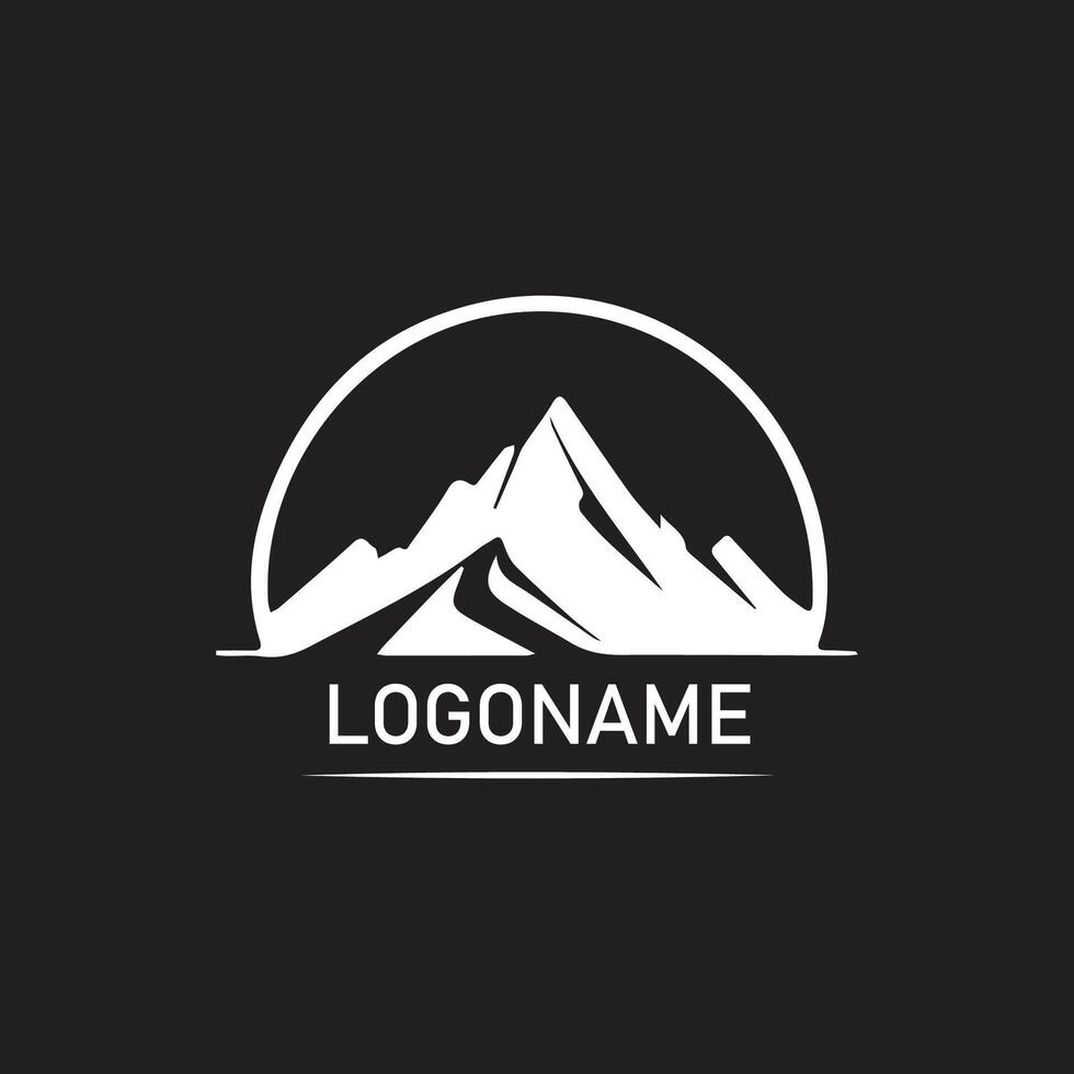 Mountain logo template design minimalist vector