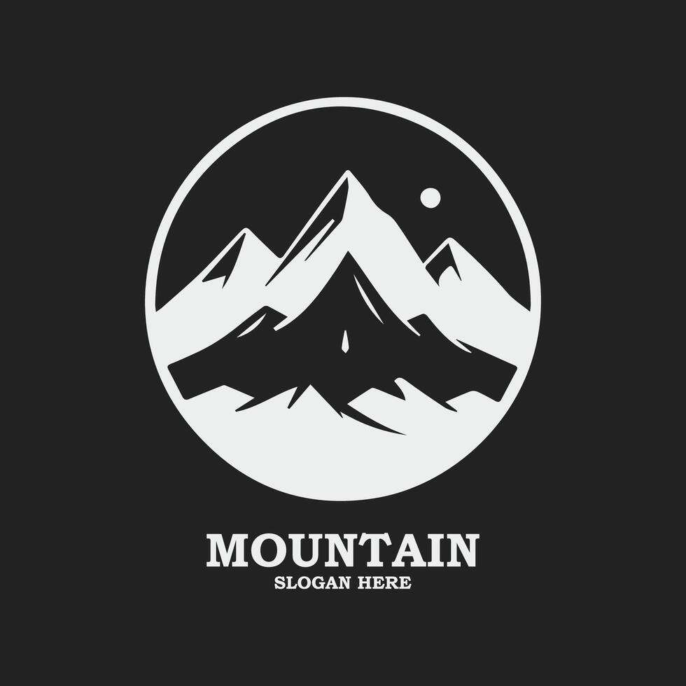 Mountain logo template design minimalist vector