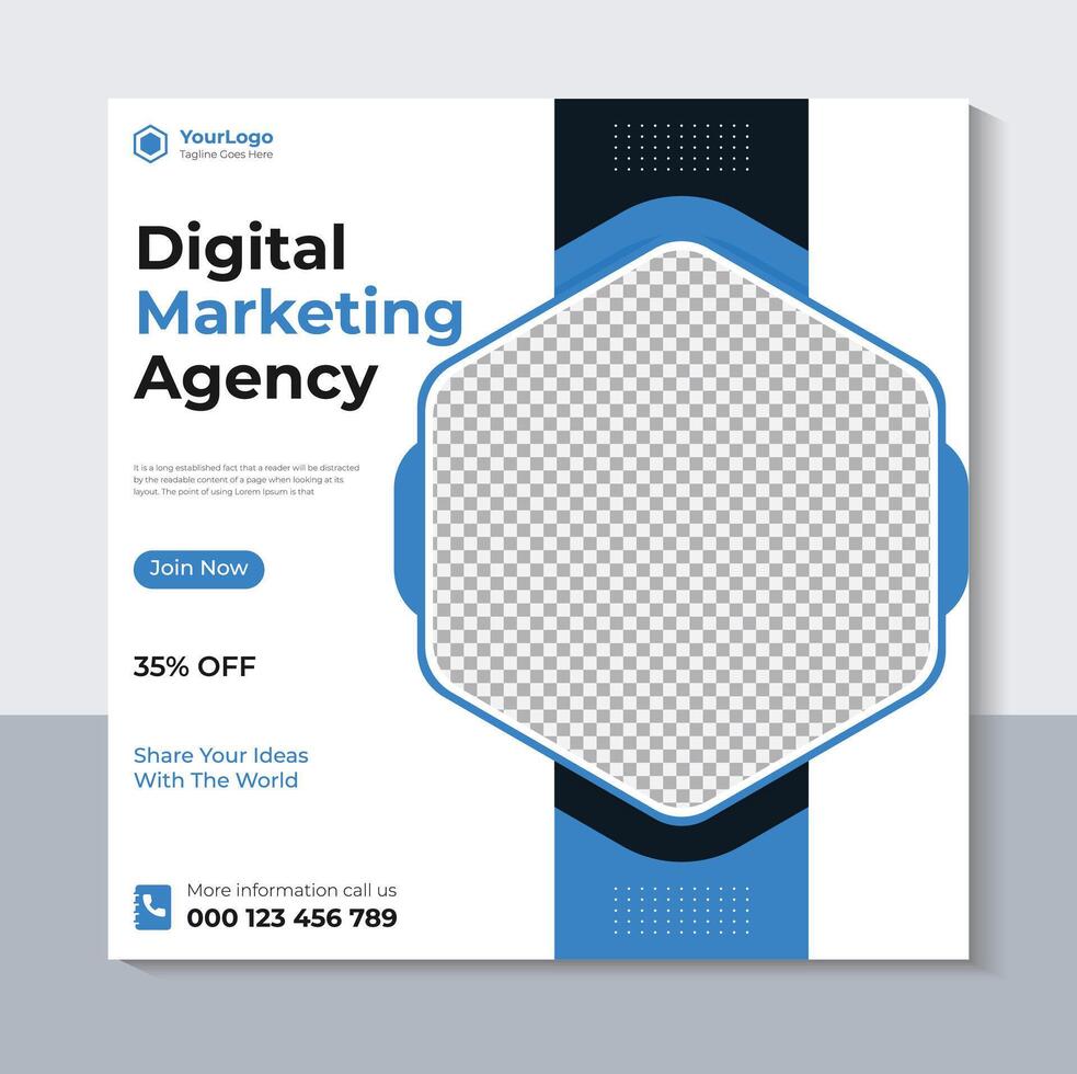 Creative Marketing Agency Banner Design, Business Social Media Post Template, Free Vector