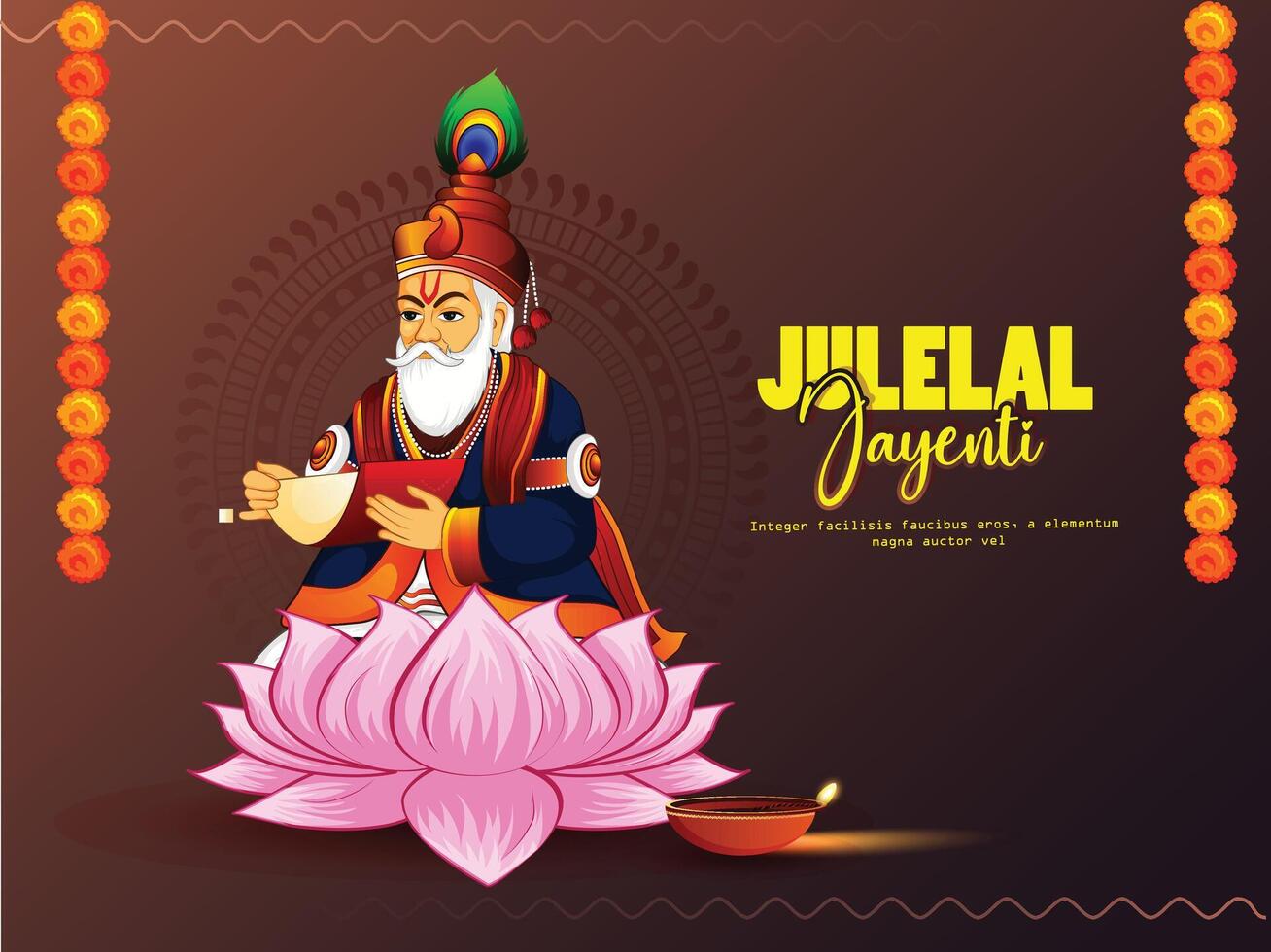 Jhulelal jayanti, Cheti Chand is a festival that marks the beginning of the Lunar Hindu New Year for Sindhi Hindus. vector