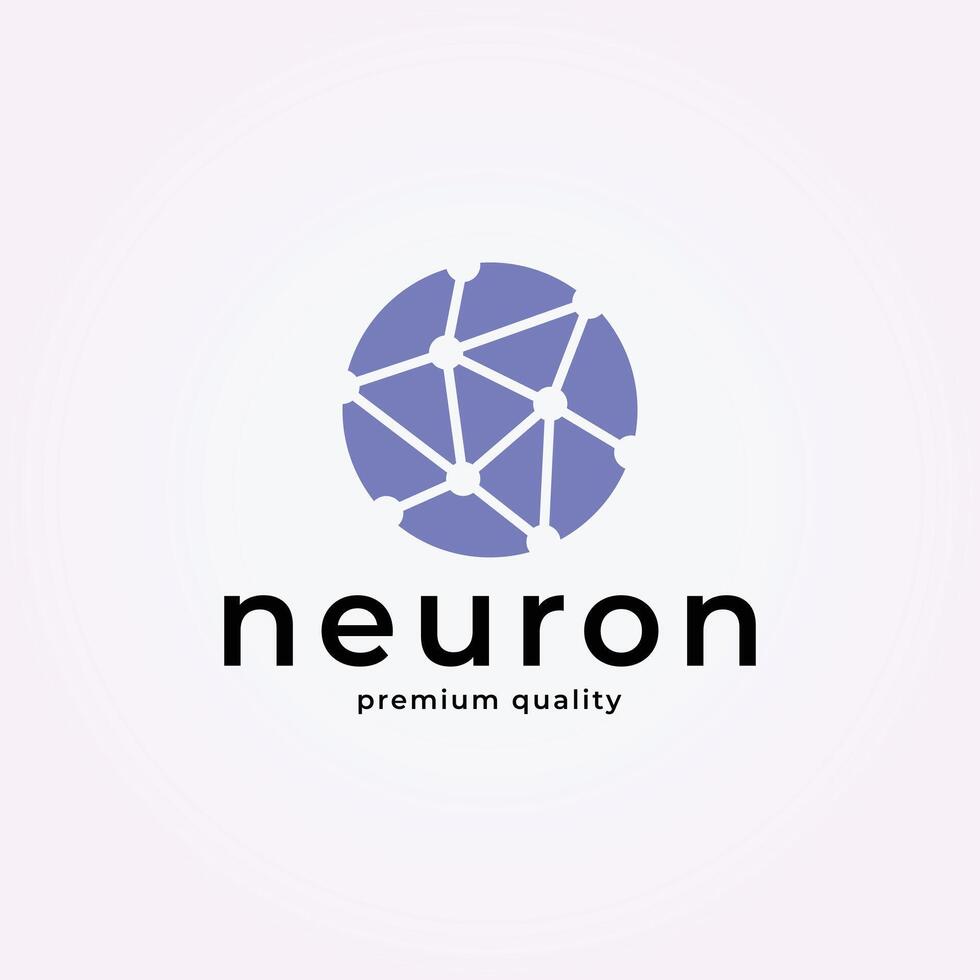 circle abstract neuron logo for medical idea design, brain icon illustration vector