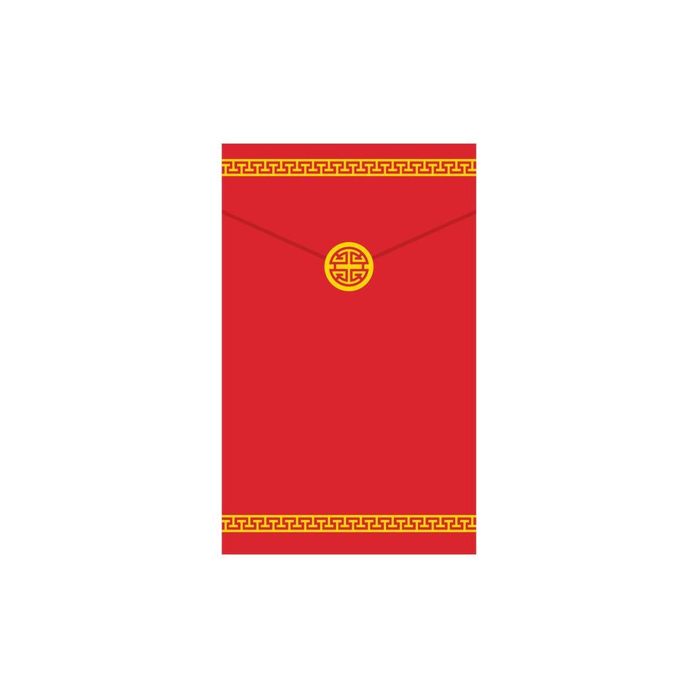 Angpao envelope icon. Hongbao red envelopes set. Vector collection of Chinese angpao gifts isolated. Traditional envelope, coins, money for Chinese New Year, birthday, wedding and other holidays.
