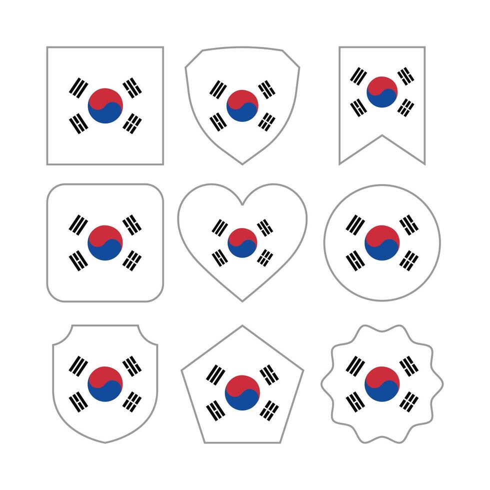 Modern Abstract Shapes of South Korea Flag Vector Design Template