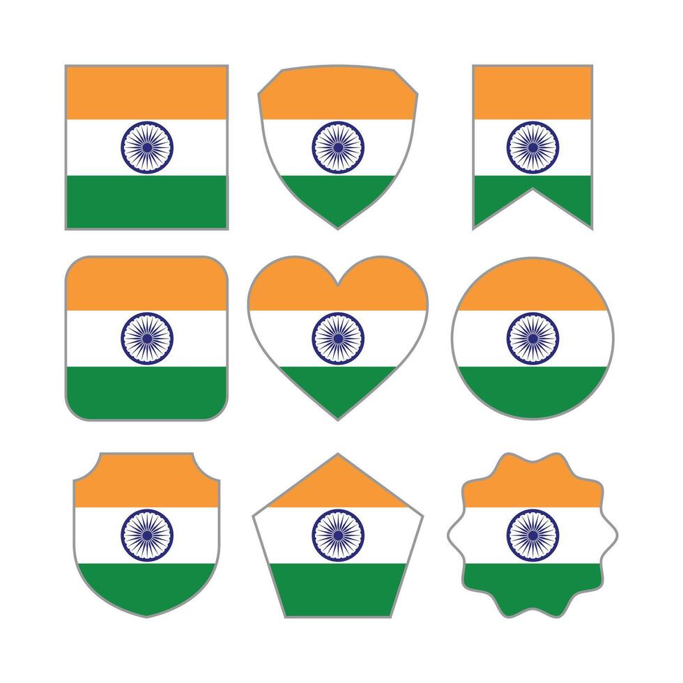 Modern Abstract Shapes of India Flag Vector Design Template