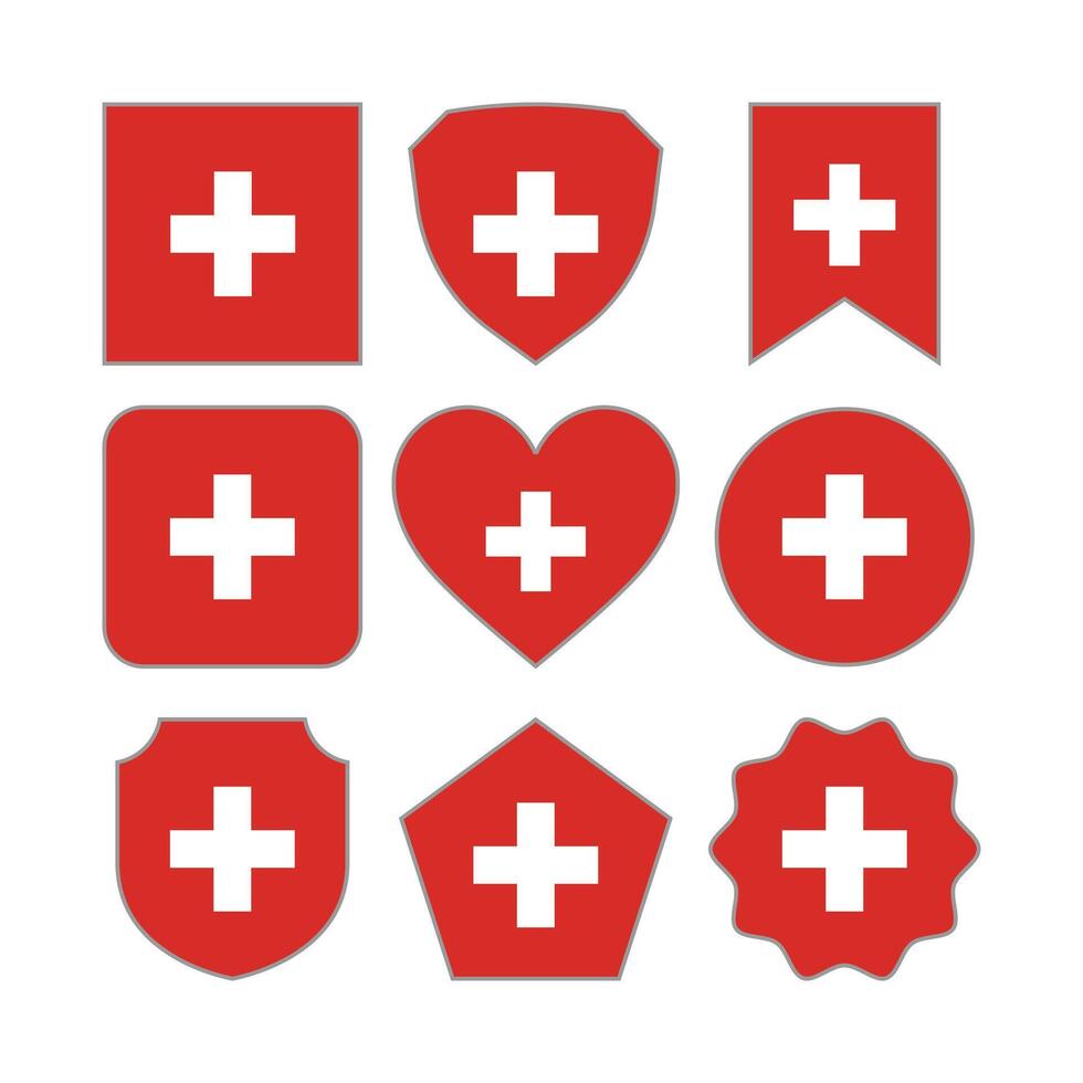 Modern Abstract Shapes of Switzerland Flag Vector Design Template