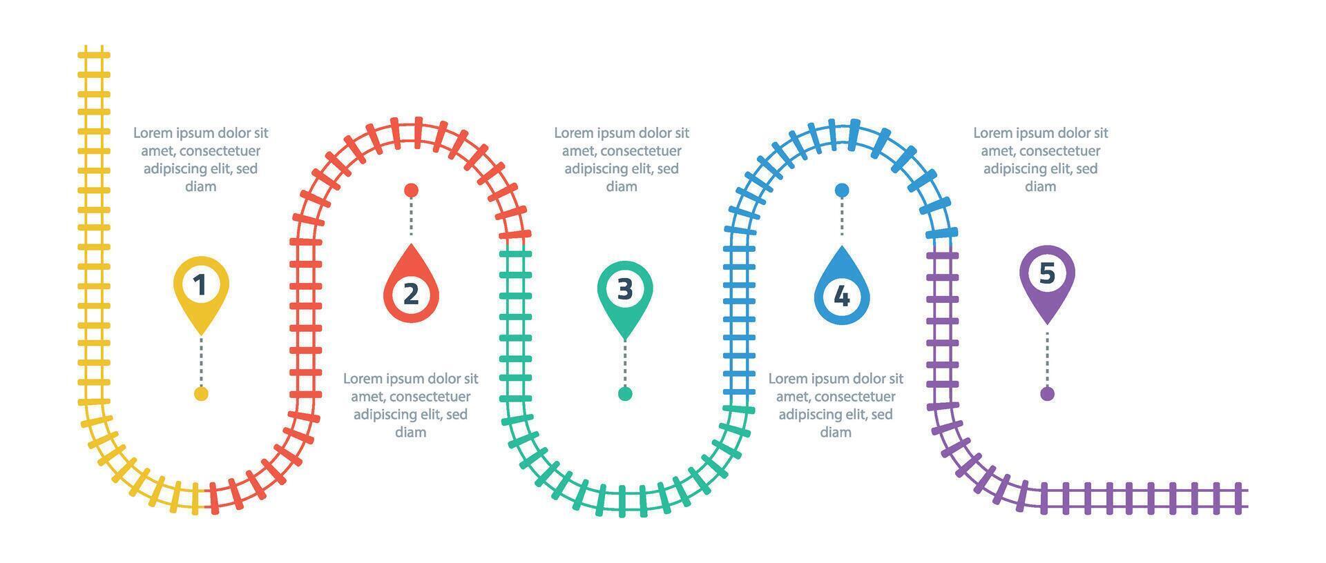 Railroad tracks, railway simple icon, rail track direction, train tracks colorful vector illustrations. Infographic elements, simple illustration on a white background.