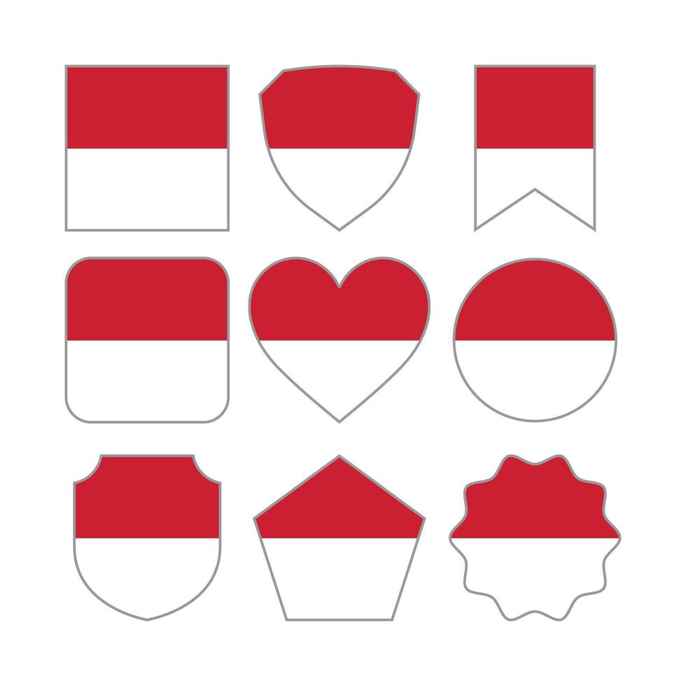 Modern Abstract Shapes of Indonesia Flag Vector Design Template