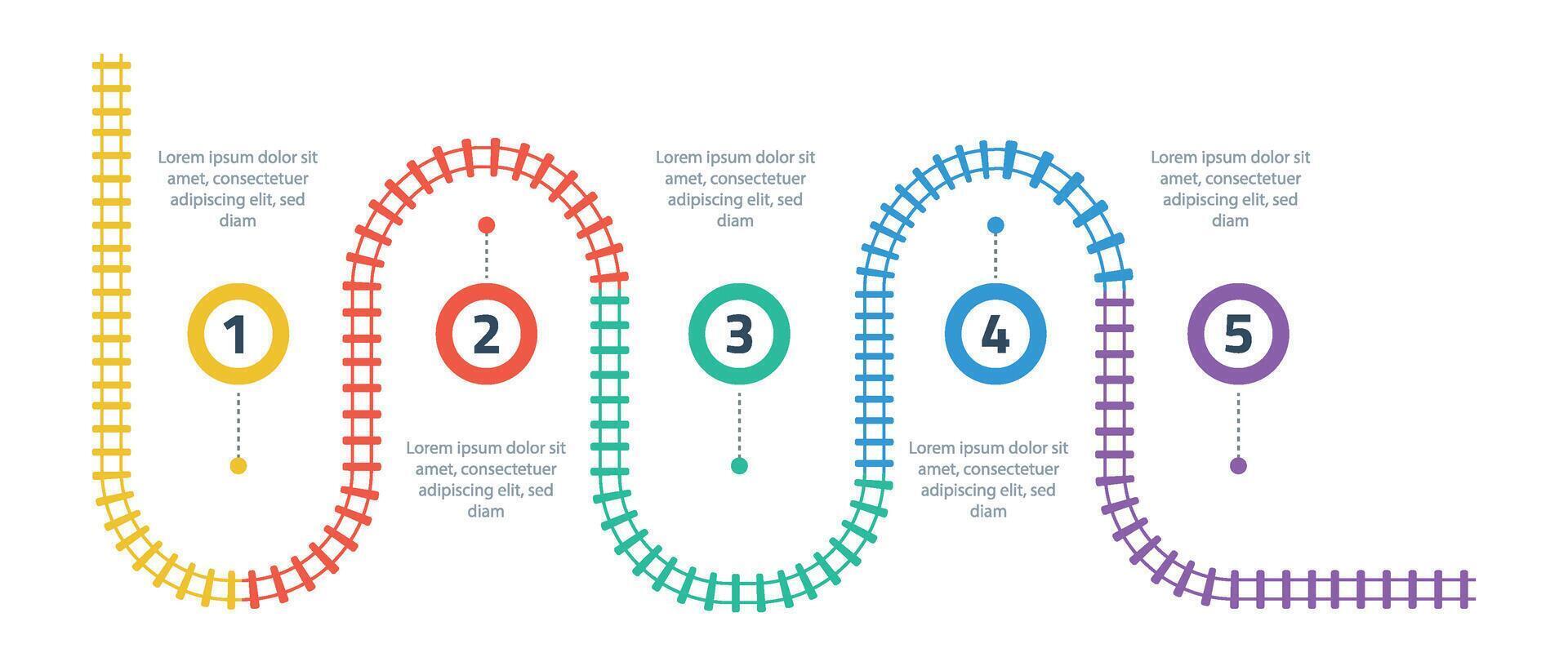 Railroad tracks, railway simple icon, rail track direction, train tracks colorful vector illustrations. Infographic elements, simple illustration on a white background.