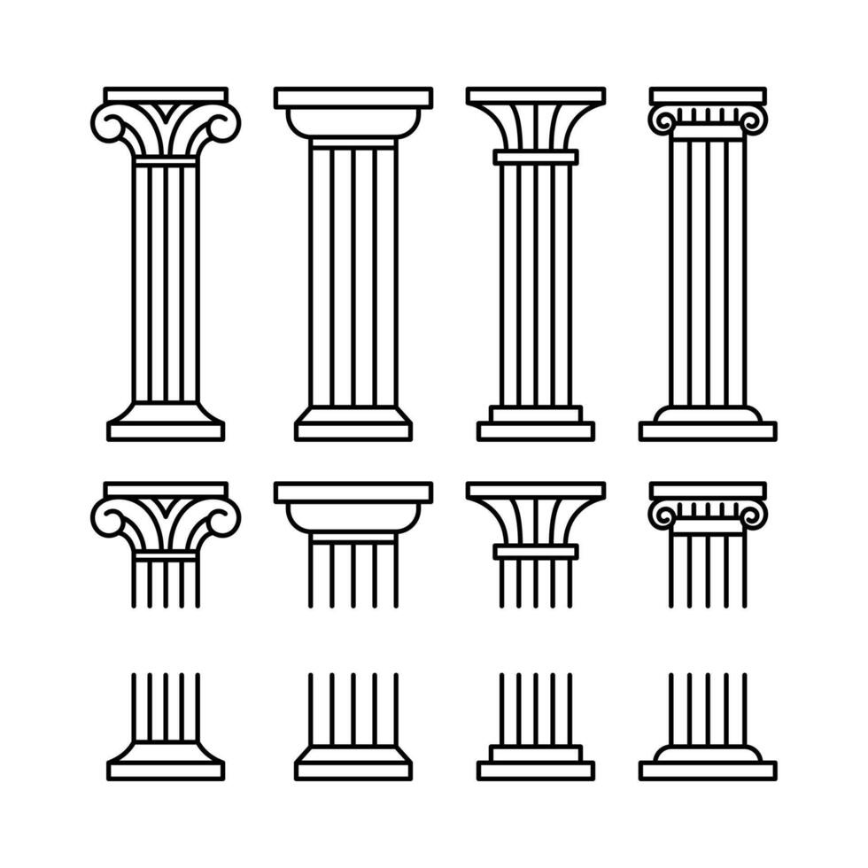 columna línea icono aislado en blanco antecedentes vector