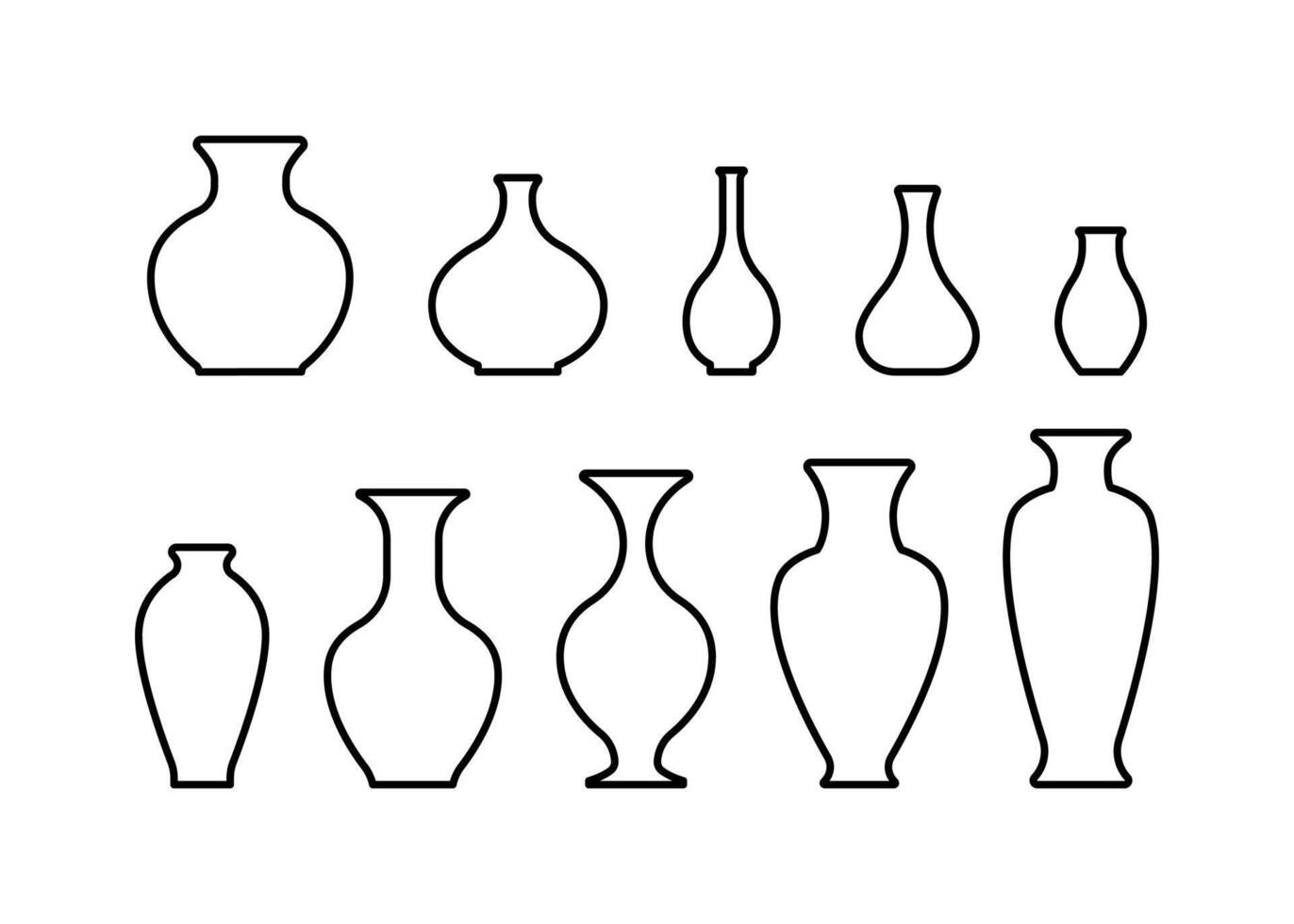 vase line icon isolated on white background vector