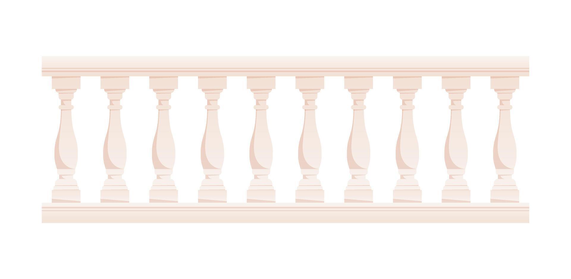 Stone balustrade with balusters for fencing vector