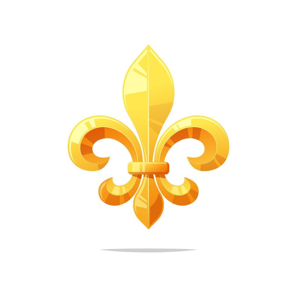 Golden fleur de lis vector isolated on white background