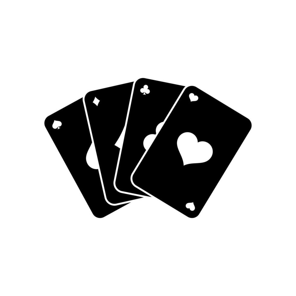 Playing cards icons isolated on white background. vector