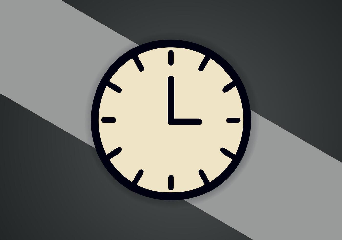 Simple Minimalist Clock Symbol Icon. Vector Image.