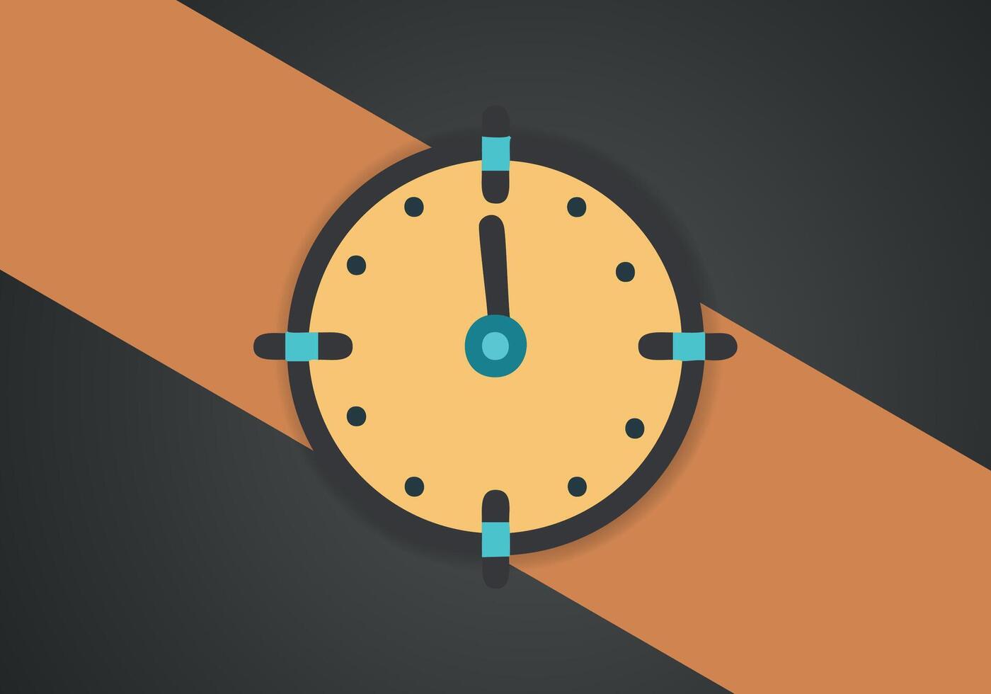 Simple Minimalist Clock Symbol Icon. Vector Image.