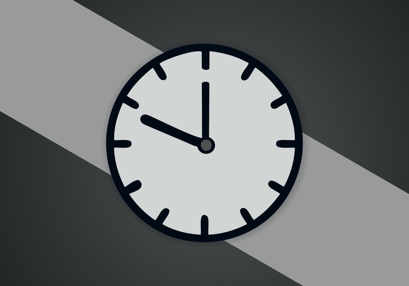 Simple Minimalist Clock Symbol Icon. Vector Image.