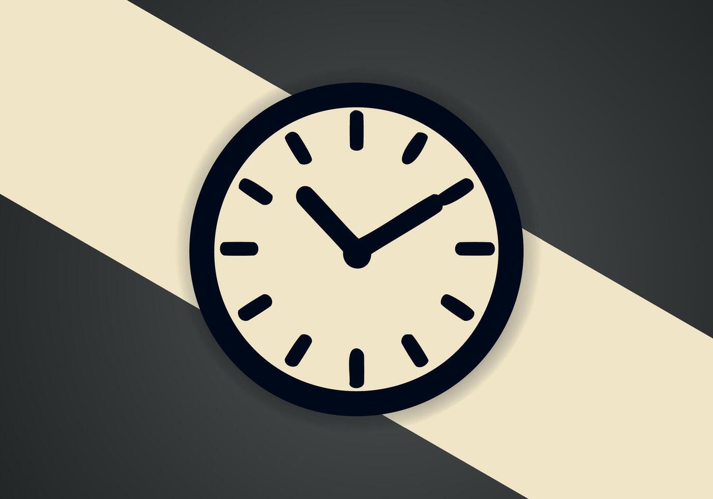 Simple Minimalist Clock Symbol Icon. Vector Image.