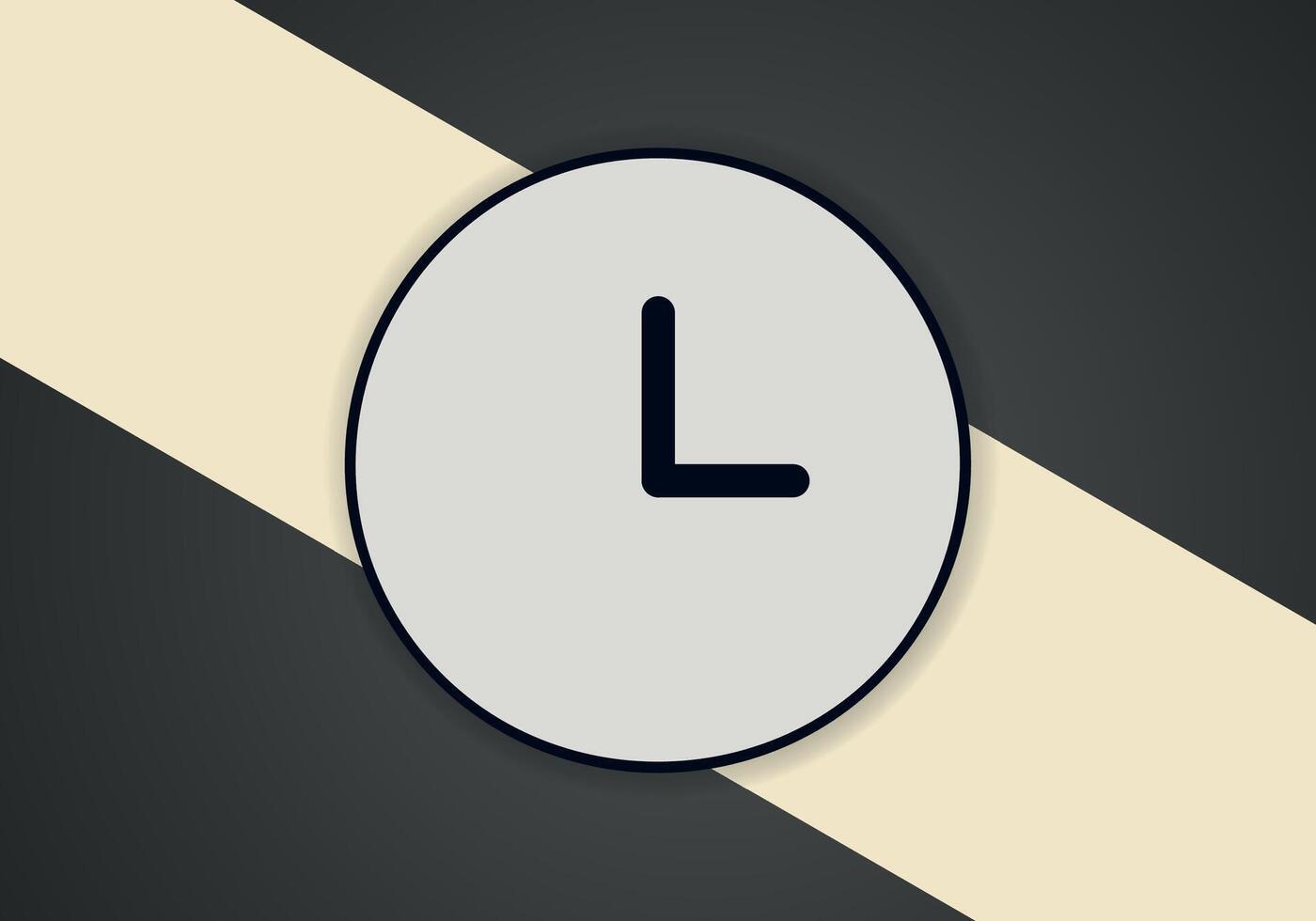 Simple Minimalist Clock Symbol Icon. Vector Image.