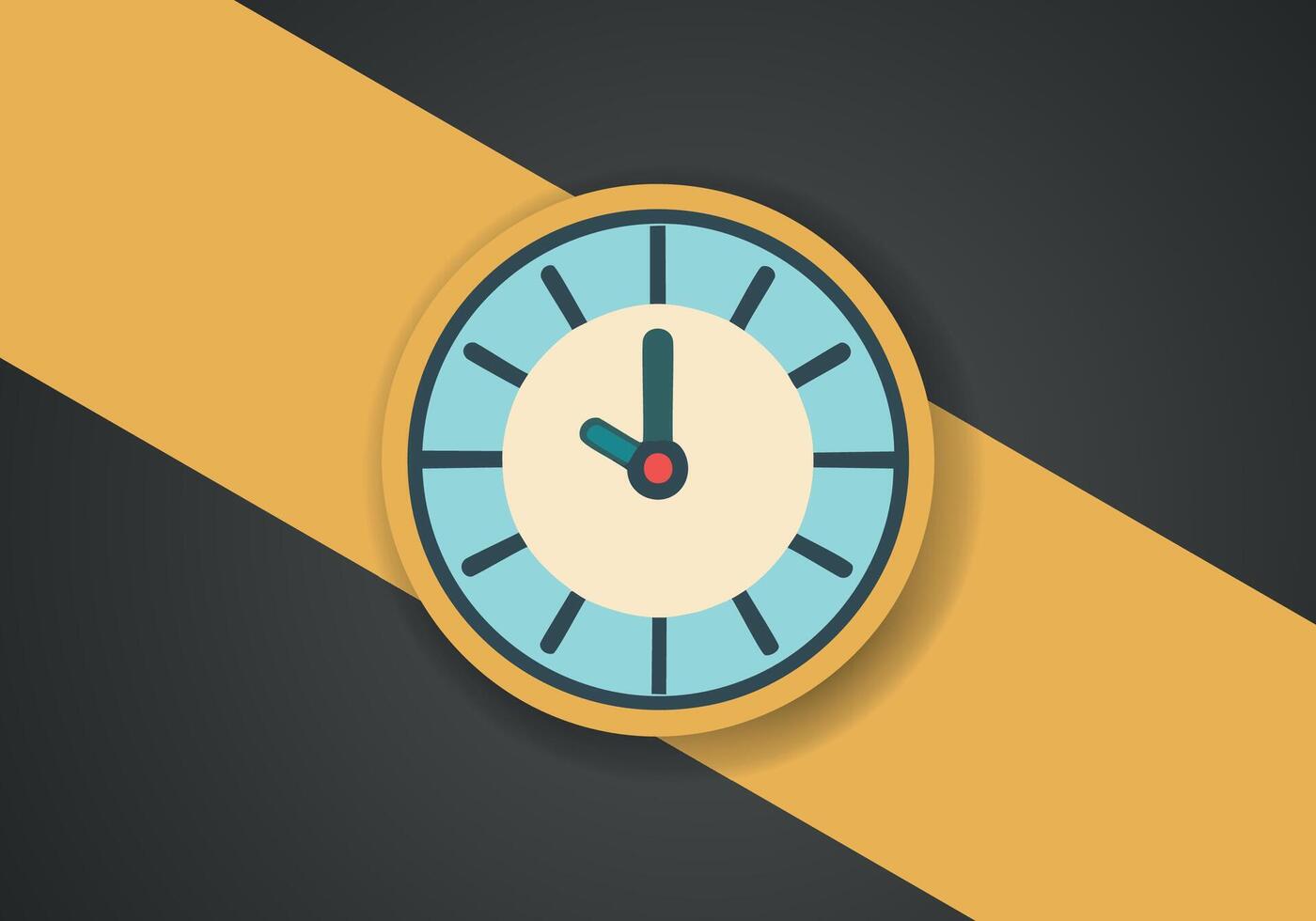 Simple Minimalist Clock Symbol Icon. Vector Image.