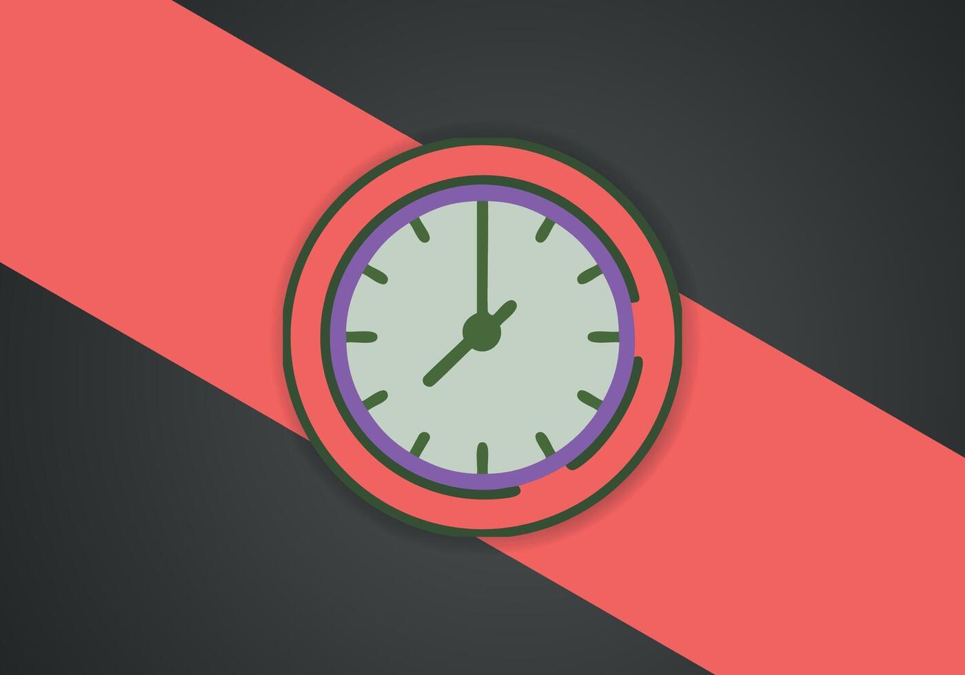 Simple Minimalist Clock Symbol Icon. Vector Image.