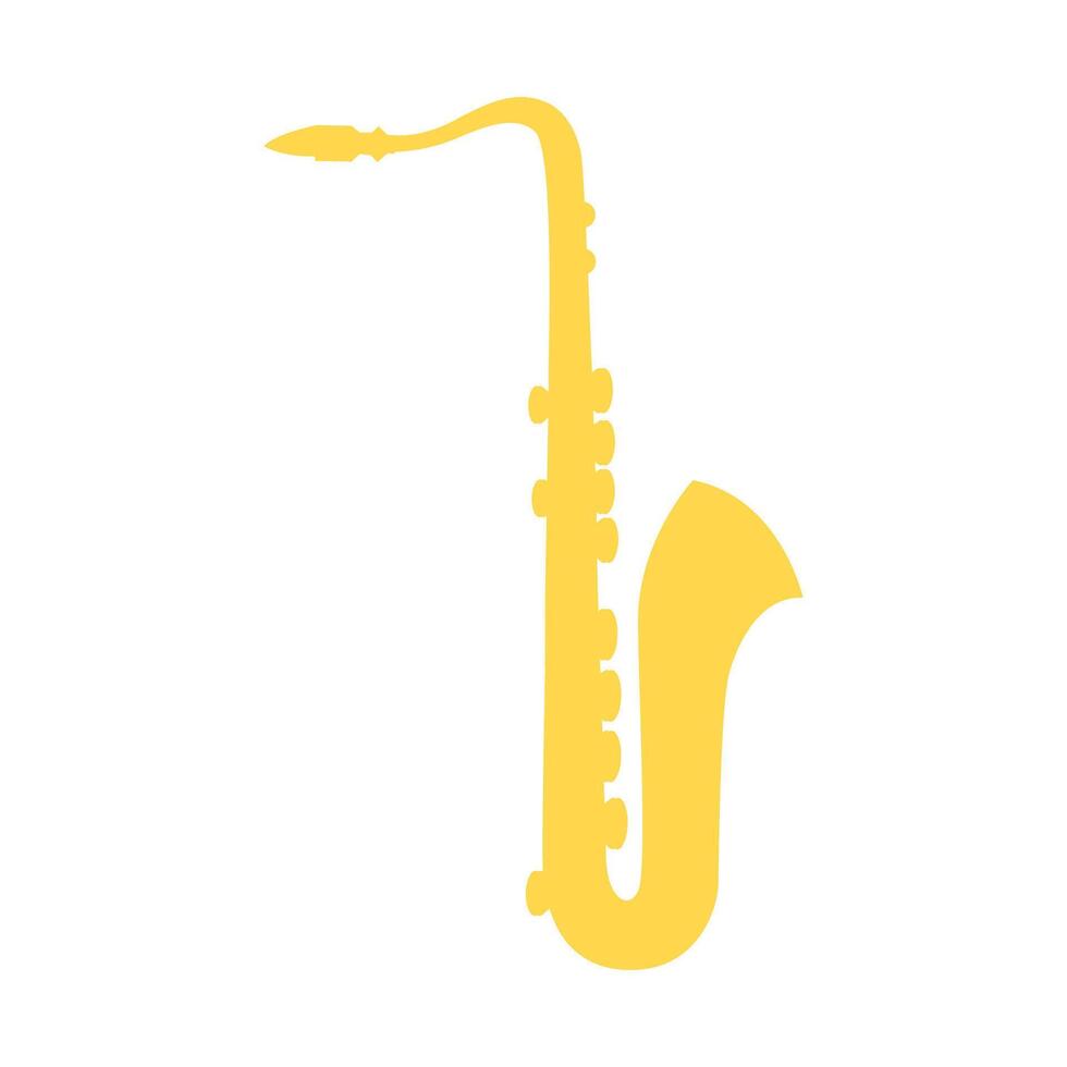 yellow saxophone instrument vector icon