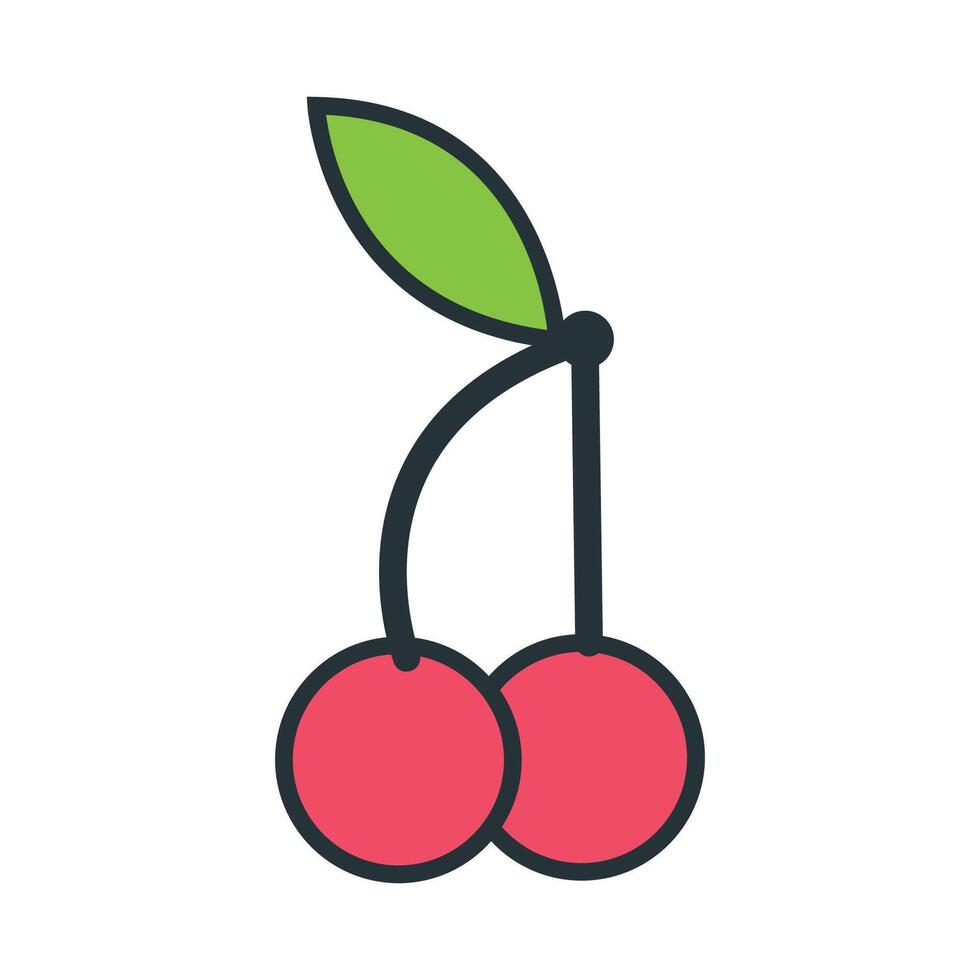cherry flat icon vector